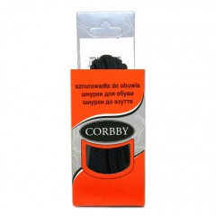Шнурки для обуви 120см. круглые толстые (018 - черные) CORBBY арт.corb5404c